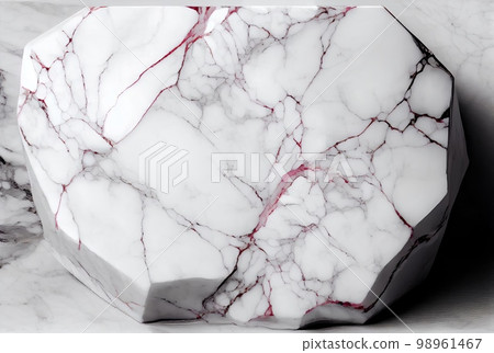 White marble with pink veins surface abstract background. Decorative acrylic paint pouring rock marble texture. Horizontal natural white and pink abstract pattern. 98961467