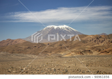 Lascar Volcano and dramatic volcanic landscape at Sunset, Atacama Desert, Chile Lascar Volcano and dramatic volcanic landscape at Sunset, Atacama Desert, Chile 98961856