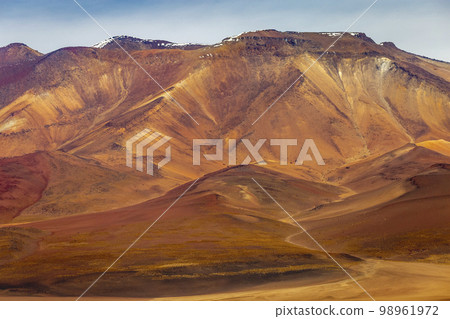 Volcanic landscape in Bolivia altiplano near Chilean atacama border, South America Volcanic landscape in Bolivia altiplano near Chilean atacama border, South America 98961972