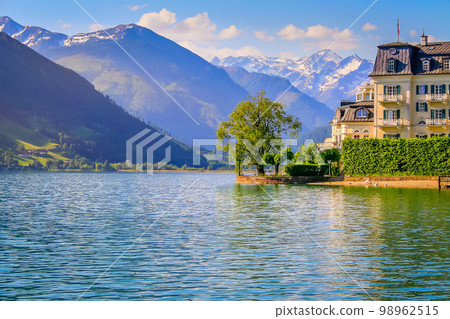 Zell am See and blue lake idyllic landscape in Carinthia, Austria Zell am See and blue lake idyllic landscape in Carinthia, Austria 98962515