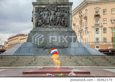 Victory Square, Eternal Flame and war monument for WWII in Minsk, Belarus Victory Square, Eternal Flame and war monument for WWII in Minsk, Belarus 98962579