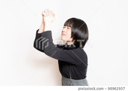 young woman asking for a favor young woman asking for a favor 98962937