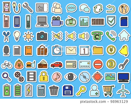 貼紙樣式業務圖標集 98963129