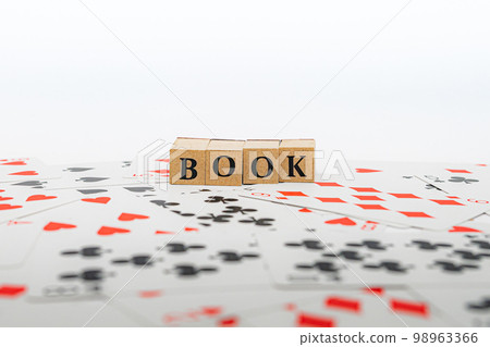 Playing cards and wooden blocks Book 98963366