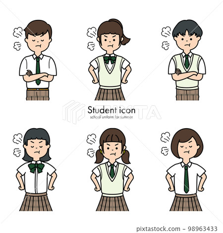 Junior high school student / high school student icon summer clothes get angry 98963433