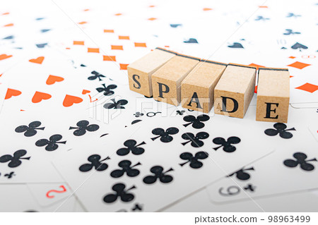 Playing cards and wooden blocks SPADE 98963499