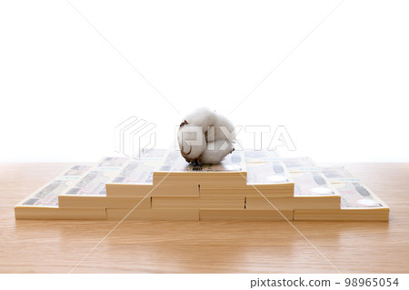 Cotton price market Commodity futures trading Million yen banknote staircase 10 million yen 2022 10,000 yen bill 98965054