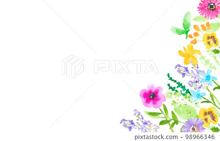 Watercolor. Watercolor touch gerbera petals and colorful plant vector frame. Watercolor botanical vector background. Watercolor. Watercolor touch gerbera petals and colorful plant vector frame. Watercolor botanical vector background. 98966346