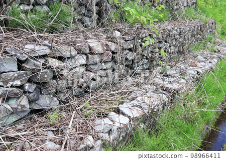 Scenery of piled up stone walls Scenery of piled up stone walls 98966411
