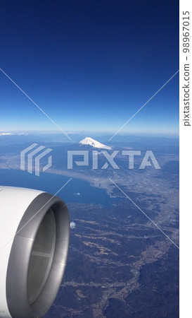 Mt.Fuji from the plane, the view from above Mt.Fuji from the plane, the view from above 98967015
