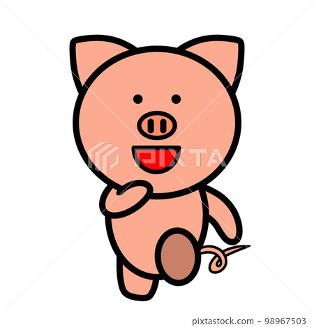 奔跑的豬的插圖 98967503