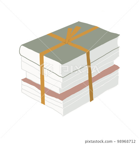 Stacked unbound books 98968712