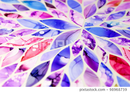 Mosaic tile petal alcohol ink texture background 98968739