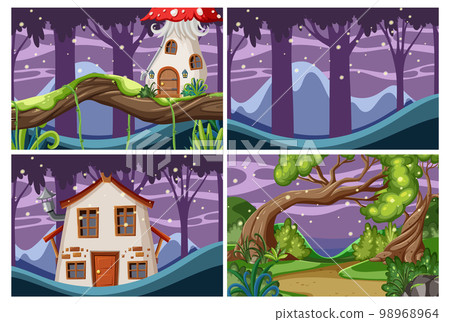Set of fantasy scene background Set of fantasy scene background 98968964