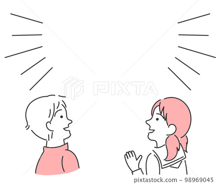 Illustration material: Illustration of an image inspired by a boy in a school uniform and a girl in a sailor suit Illustration material: Illustration of an image inspired by a boy in a school uniform and a girl in a sailor suit 98969045
