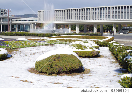 View of Hiroshima Atomic Bomb Museum building in winter sky View of Hiroshima Atomic Bomb Museum building in winter sky 98969594