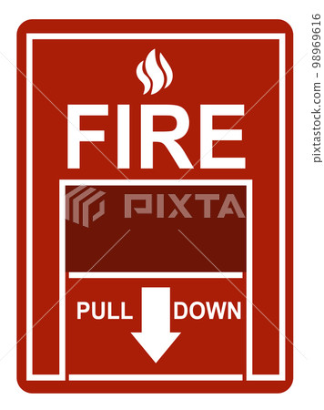 Fire drill station icon on white background. Fire alarm pull station. Fire alarm sign. flat style. Fire drill station icon on white background. Fire alarm pull station. Fire alarm sign. flat style. 98969616
