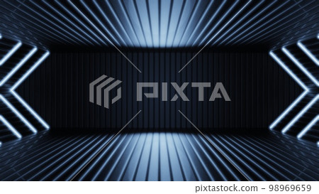 Blue illumination near-future space Blue illumination near-future space 98969659