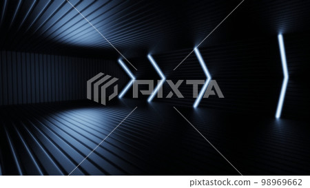 Blue illumination near-future space 98969662