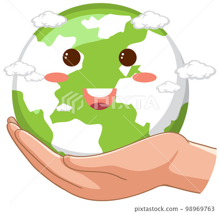 World earth day concept with cute earth globe World earth day concept with cute earth globe 98969763