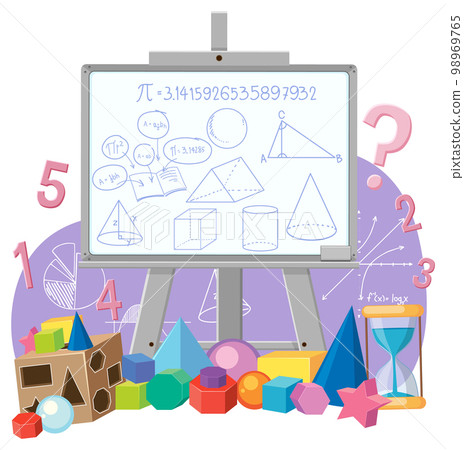 Whiteboard with math formula Whiteboard with math formula 98969765