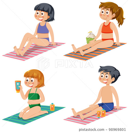 Summer kids characters set Summer kids characters set 98969801
