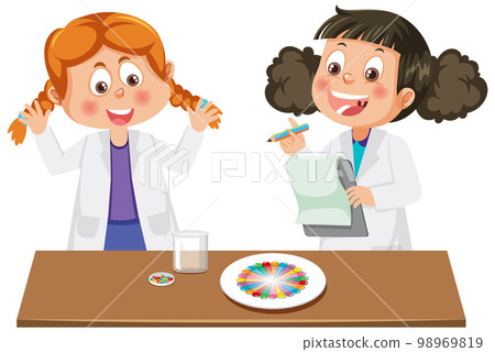 Student kids doing science experiment 98969819