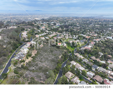 Aerial view of over La Jolla Hills, San Diego, California, USA Aerial view of over La Jolla Hills, San Diego, California, USA 98969914