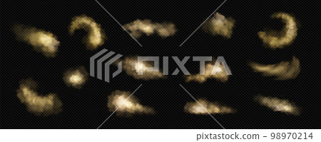 Brown dust, sand and smoke clouds set 98970214