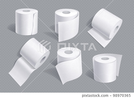 Realistic toilet paper mockups perforated texture 98970365