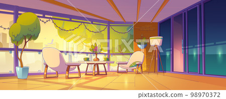 Romantic date of love couple on balcony Romantic date of love couple on balcony 98970372