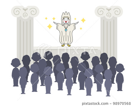 宗教組織大師的插圖，出現在信徒面前 98970568