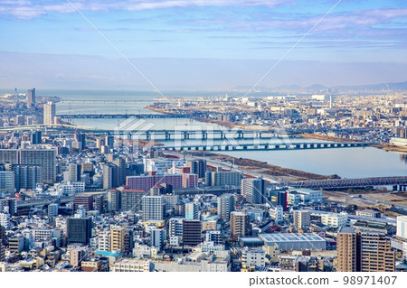 從大阪府梅田藍天大廈眺望(大阪灣方向) 從大阪府梅田藍天大廈眺望(大阪灣方向) 98971407