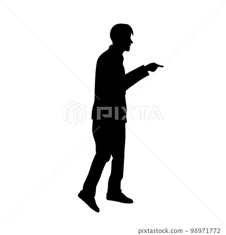 Silhouette illustration of an angry man 98971772