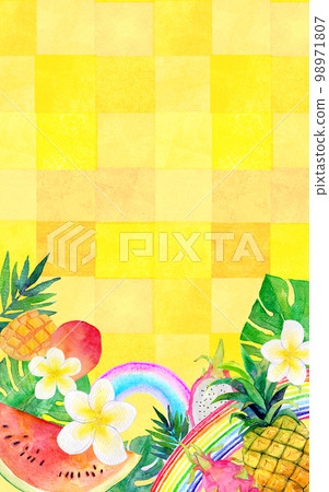 熱帶背景素材水彩插圖 98971807