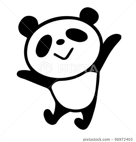 Cute simple panda Nice to meet you pose 98972403