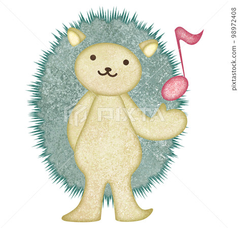 hedgehog and musical notes hedgehog and musical notes 98972408
