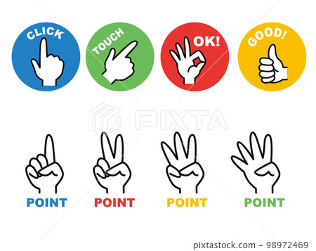 Illustration set of hand sign Illustration set of hand sign 98972469