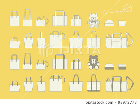 Canvas bag & bear set 98972778