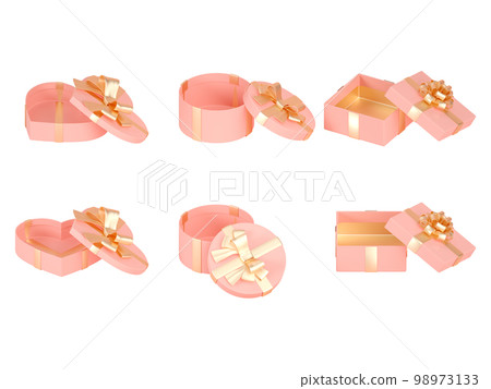 3d rendering heart gift box and valentines day elements 98973133