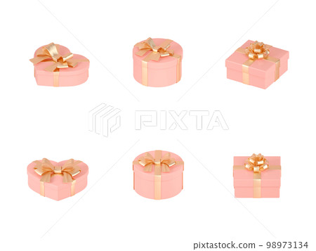 3d 渲染心形禮品盒和情人節元素 3d 渲染心形禮品盒和情人節元素 98973134