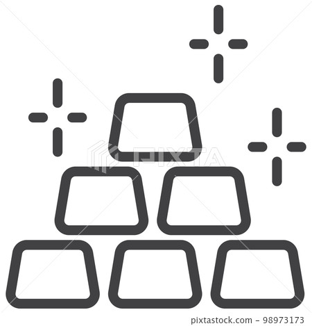 gold or silver bars, simple line transparent icon gold or silver bars, simple line transparent icon 98973173