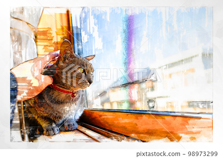 素描 風格 貓 貓 貓 kijitora 灰色 女 女 母貓 母貓 健康 漂亮 癒合 98973299