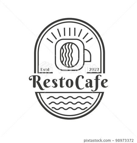 Cup logo design for hot coffee symbol Vector illustration, vintage, emblem, symbol 98973372