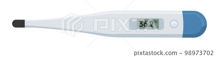 Thermometer showing body temperature tool, vector Thermometer showing body temperature tool, vector 98973702