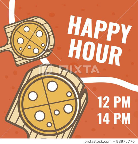 Happy hour at pizzeria, pizza bakery offers banner 98973776