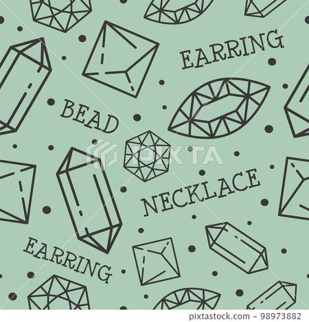 Jewelry seamless pattern, gemstones and necklaces 98973882