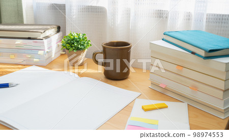 Stacked books and notes/study image Stacked books and notes/study image 98974553