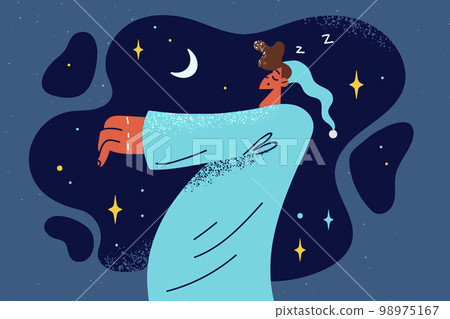 Sleepwalker walking at night  98975167