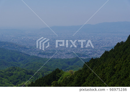 Hieizan Driveway View of Kyoto city from Shimeidake parking lot 98975286